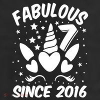 Fabulous 7 Since 2016 Unicorn Birthday Beanie