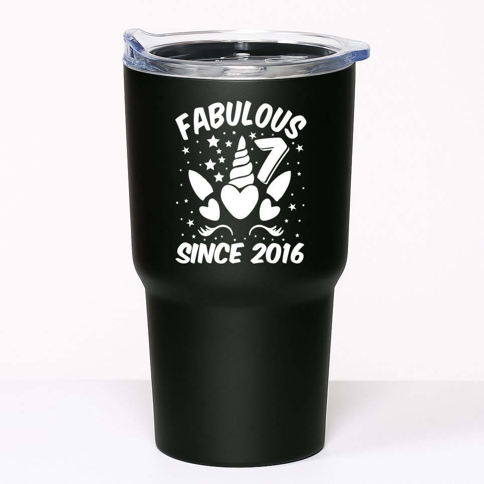 Fabulous 7 Since 2016 Unicorn Birthday Tumbler