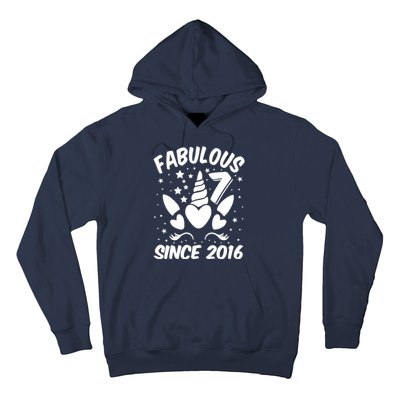 Fabulous 7 Since 2016 Unicorn Birthday Hoodie