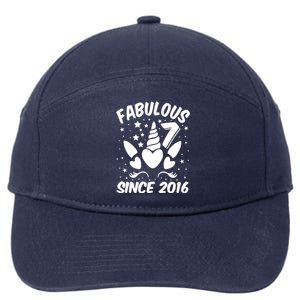 Fabulous 7 Since 2016 Unicorn Birthday 7-Panel Snapback Hat