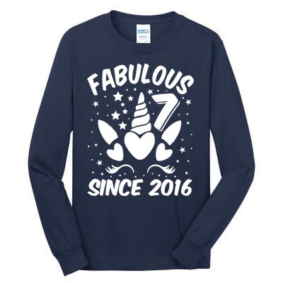 Fabulous 7 Since 2016 Unicorn Birthday Tall Long Sleeve T-Shirt