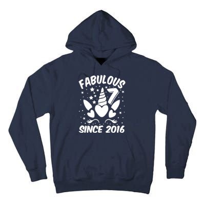 Fabulous 7 Since 2016 Unicorn Birthday Tall Hoodie