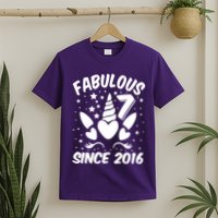 Fabulous 7 Since 2016 Unicorn Birthday T-Shirt