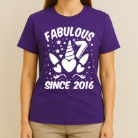 Fabulous 7 Since 2016 Unicorn Birthday T-Shirt