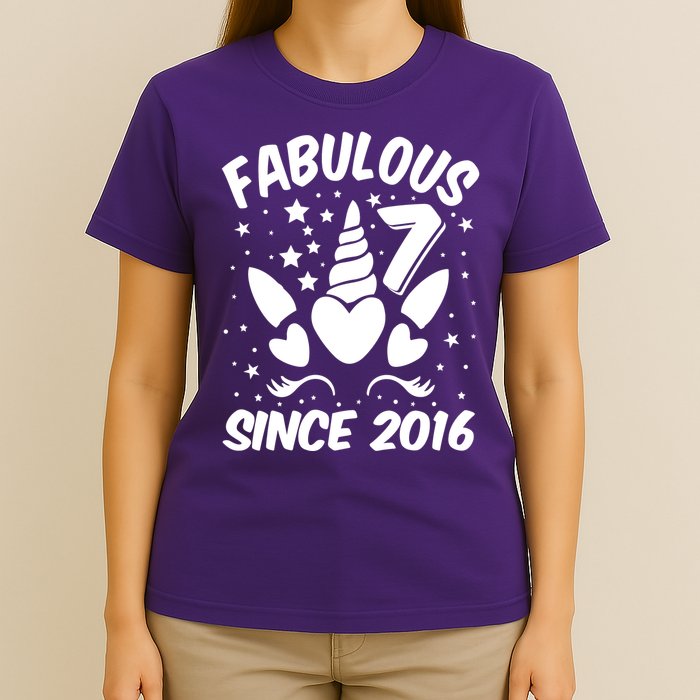 Fabulous 7 Since 2016 Unicorn Birthday T-Shirt