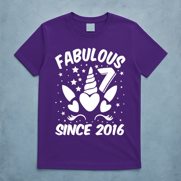 Fabulous 7 Since 2016 Unicorn Birthday T-Shirt