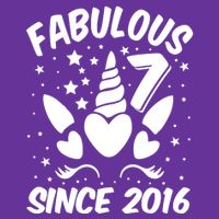 Fabulous 7 Since 2016 Unicorn Birthday T-Shirt