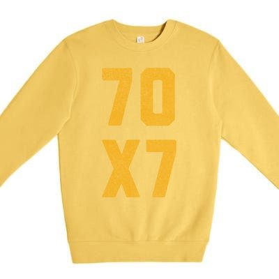 Forgiven 70 X 7 Bible Forgive Verse Christian Forgiveness Gift Premium Crewneck Sweatshirt