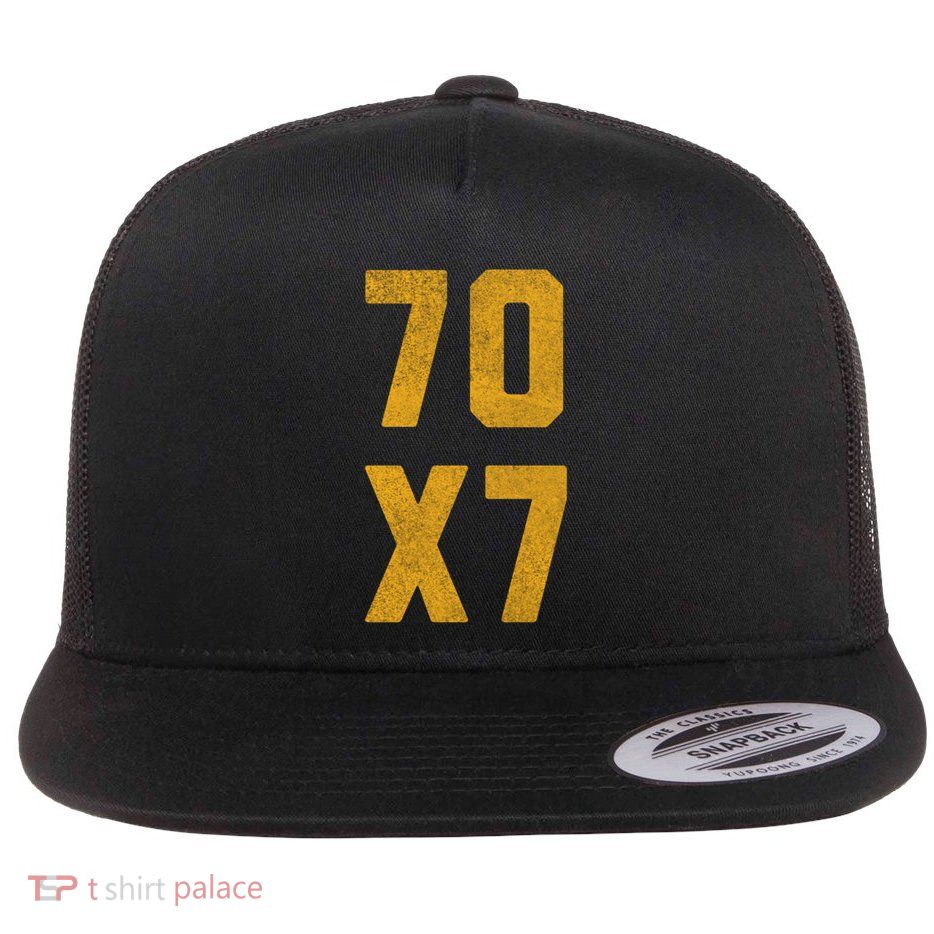 Forgiven 70 X 7 Bible Forgive Verse Christian Forgiveness Gift Flat Bill Trucker Hat