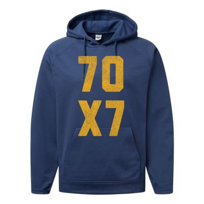 Forgiven 70 X 7 Bible Forgive Verse Christian Forgiveness Gift Performance Fleece Hoodie