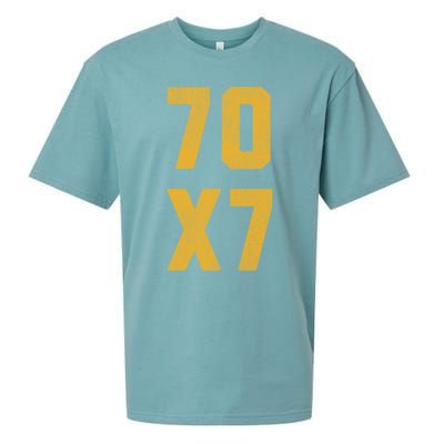 Forgiven 70 X 7 Bible Forgive Verse Christian Forgiveness Gift Sueded Cloud Jersey T-Shirt