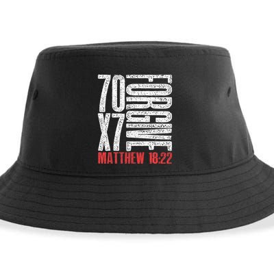 Forgive 70 X 7 Times Seventy Times Seven Jesus Matthew 1822 Sustainable Bucket Hat