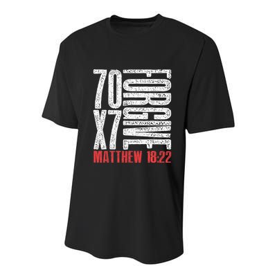 Forgive 70 X 7 Times Seventy Times Seven Jesus Matthew 1822 Youth Performance Sprint T-Shirt