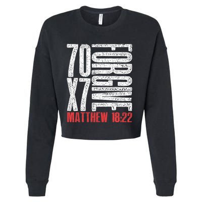 Forgive 70 X 7 Times Seventy Times Seven Jesus Matthew 1822 Cropped Pullover Crew