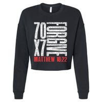 Forgive 70 X 7 Times Seventy Times Seven Jesus Matthew 1822 Cropped Pullover Crew