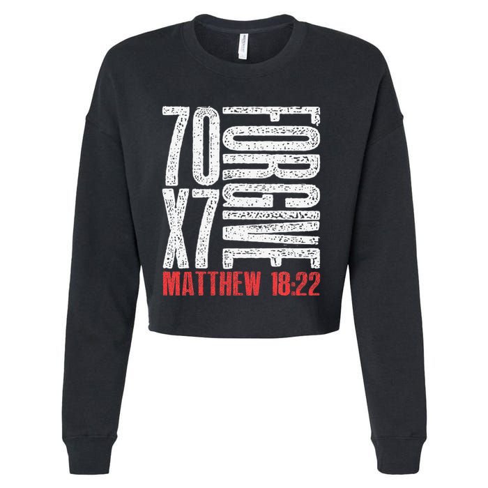 Forgive 70 X 7 Times Seventy Times Seven Jesus Matthew 1822 Cropped Pullover Crew