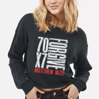 Forgive 70 X 7 Times Seventy Times Seven Jesus Matthew 1822 Cropped Pullover Crew