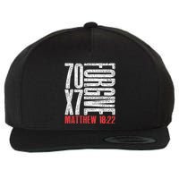 Forgive 70 X 7 Times Seventy Times Seven Jesus Matthew 1822 Wool Snapback Cap