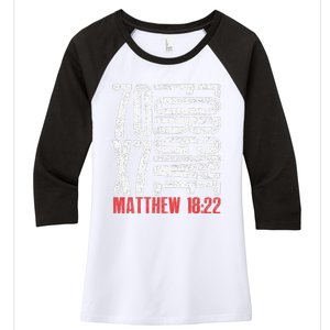 Forgive 70 X 7 Times Seventy Times Seven Jesus Matthew 1822 Women's Tri-Blend 3/4-Sleeve Raglan Shirt