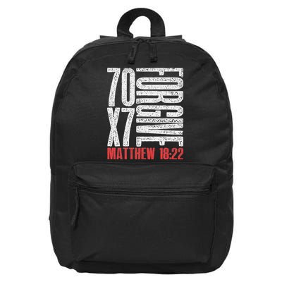 Forgive 70 X 7 Times Seventy Times Seven Jesus Matthew 1822 16 in Basic Backpack
