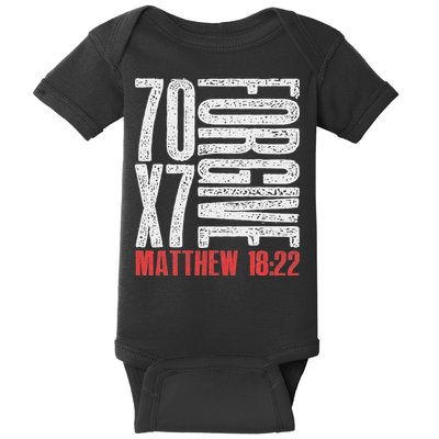 Forgive 70 X 7 Times Seventy Times Seven Jesus Matthew 1822 Baby Bodysuit