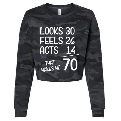 Funny 70 Year Old 70th Birthday Born In 1953 Cropped Pullover Crew