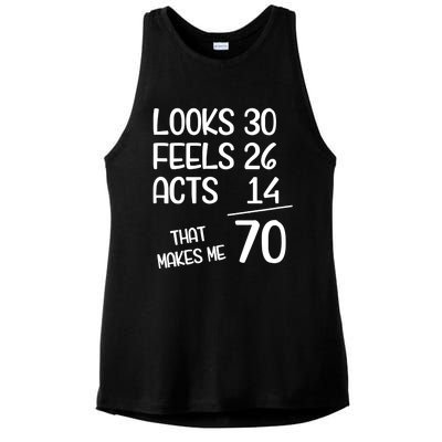 Funny 70 Year Old 70th Birthday Born In 1953 Ladies PosiCharge Tri-Blend Wicking Tank