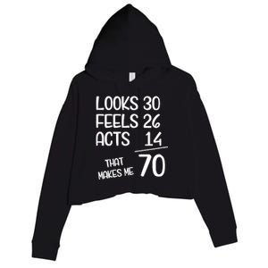 Funny 70 Year Old 70th Birthday Born In 1953 Crop Fleece Hoodie