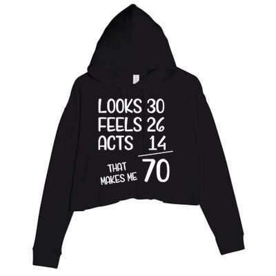 Funny 70 Year Old 70th Birthday Born In 1953 Crop Fleece Hoodie