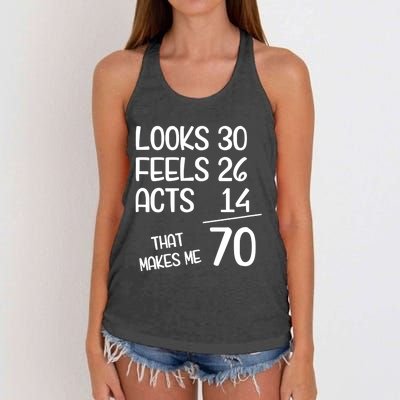 Funny 70 Year Old 70th Birthday Born In 1953 Women's Knotted Racerback Tank