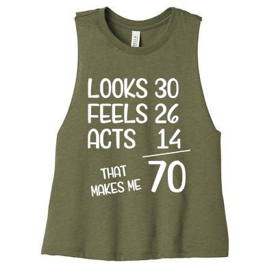 Funny 70 Year Old 70th Birthday Born In 1953 Women's Racerback Cropped Tank