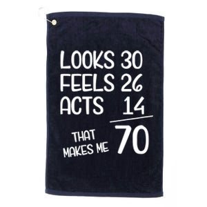 Funny 70 Year Old 70th Birthday Born In 1953 Platinum Collection Golf Towel