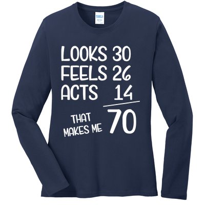 Funny 70 Year Old 70th Birthday Born In 1953 Ladies Long Sleeve Shirt