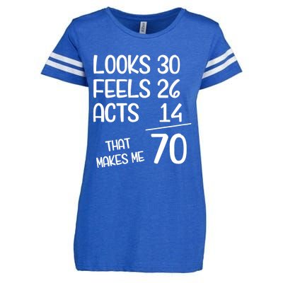 Funny 70 Year Old 70th Birthday Born In 1953 Enza Ladies Jersey Football T-Shirt