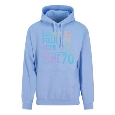 Funny 70 Year Old Joke Birthday Cute 70th Fabulous Humor Gift Unisex Surf Hoodie