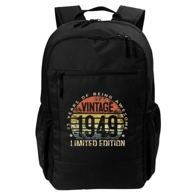 Funny 75 Year Old Gifts Vintage 1949 Limited Edition 75th Birthday Daily Commute Backpack