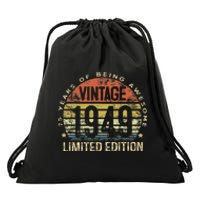 Funny 75 Year Old Gifts Vintage 1949 Limited Edition 75th Birthday Drawstring Bag