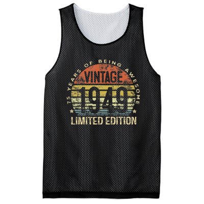 Funny 75 Year Old Gifts Vintage 1949 Limited Edition 75th Birthday Mesh Reversible Basketball Jersey Tank