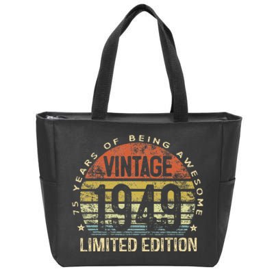 Funny 75 Year Old Gifts Vintage 1949 Limited Edition 75th Birthday Zip Tote Bag