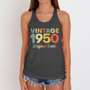 Funny 73 Years Old Born In 1950 Original Parts 73rd Birthday Women's Knotted Racerback Tank