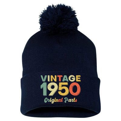 Funny 73 Years Old Born In 1950 Original Parts 73rd Birthday Pom Pom 12in Knit Beanie