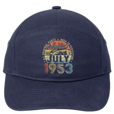 Funny 70 Year Old July 1953 Vintage Retro 70th Birthday Gift 7-Panel Snapback Hat