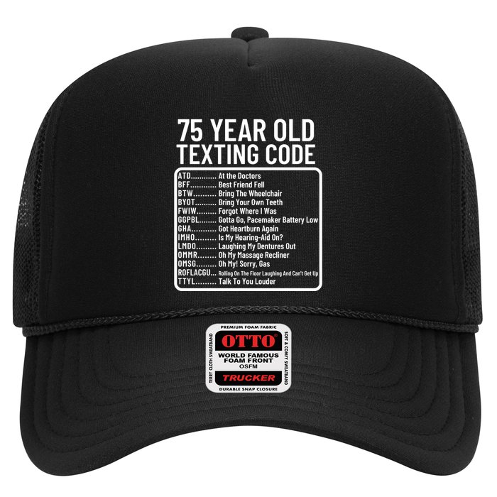 Funny 75 Year Old Texting Code Birthday Hat