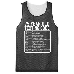 Funny 75 Year Old Texting Code Birthday Mesh Reversible Basketball Jersey Tank