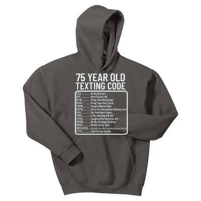 Funny 75 Year Old Texting Code Birthday Kids Hoodie