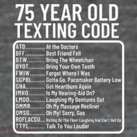 Funny 75 Year Old Texting Code Birthday Short Acrylic Beanie