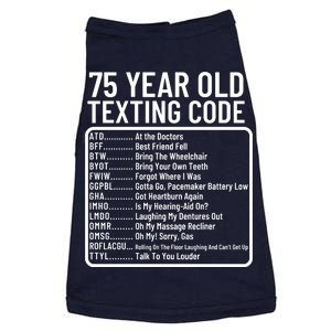 Funny 75 Year Old Texting Code Birthday Doggie Tank