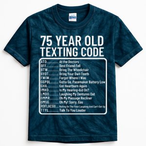 Funny 75 Year Old Texting Code Birthday Kids Tie-Dye T-Shirt