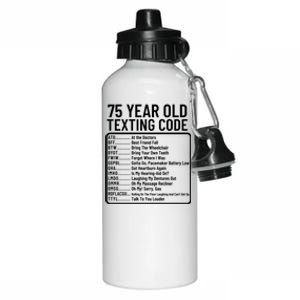 Funny 75 Year Old Texting Code Birthday Aluminum Water Bottle