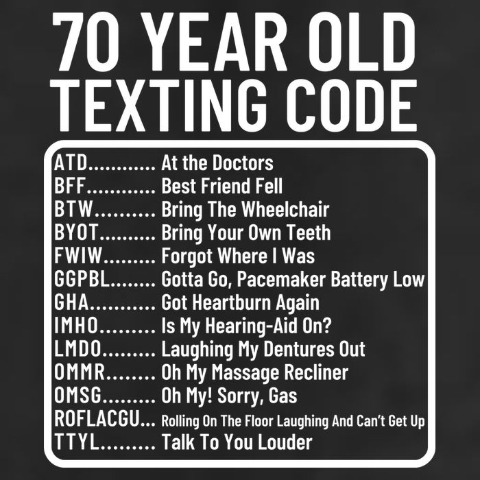 Funny 70 Year Old Texting Code Birthday Garment-Dyed Fleece Hoodie